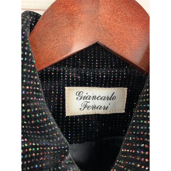 Giancarlo Ferrari Blazer Jacket Womens size 4 Multicolor Glitter/Sequin Full zip - Picture 3 of 6